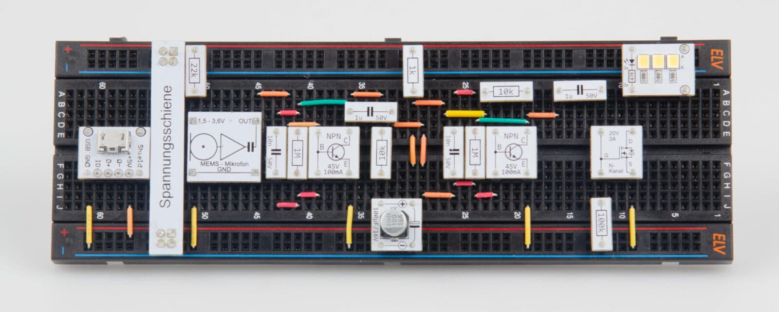 Bild 14. Lichtorgel, aufgebaut auf einem „normalen“ Steckboard