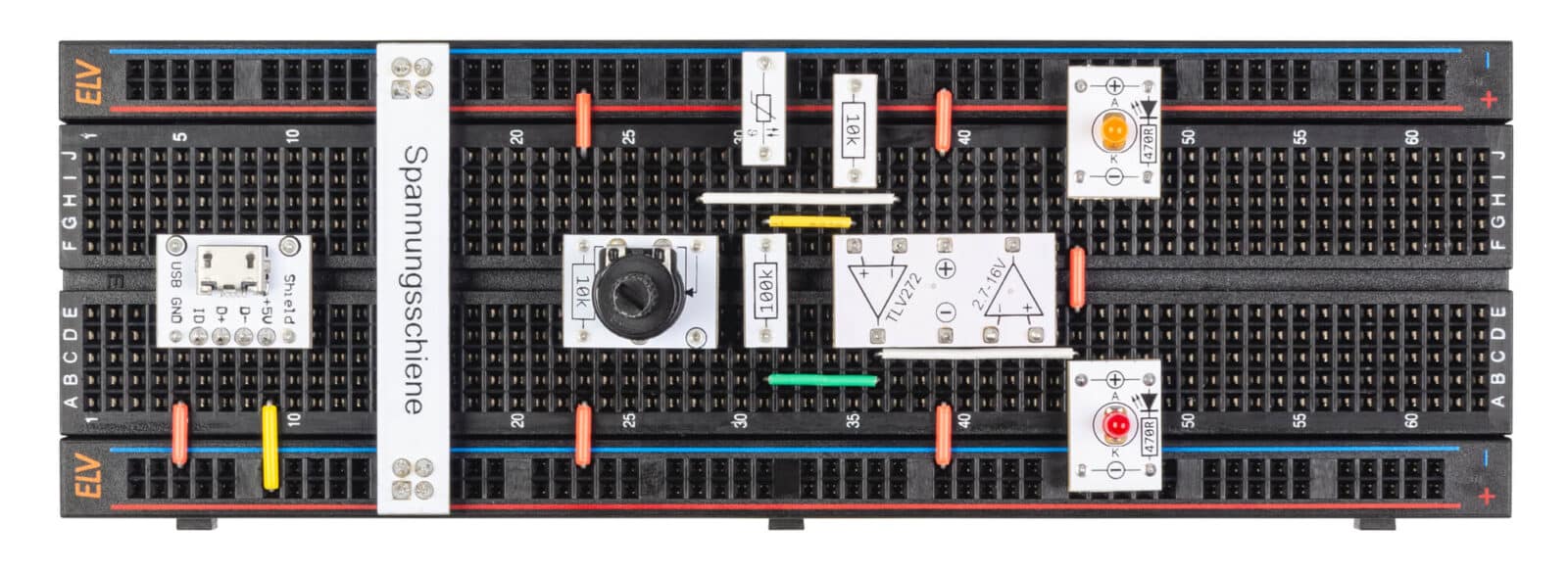 Bild 14: Steckboardaufbau des Temperaturschalters