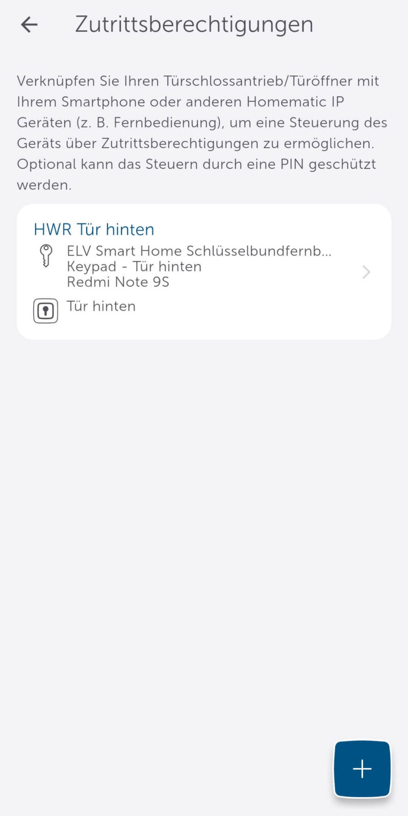 Bild 15: Beispiel Zutrittsberechtigung