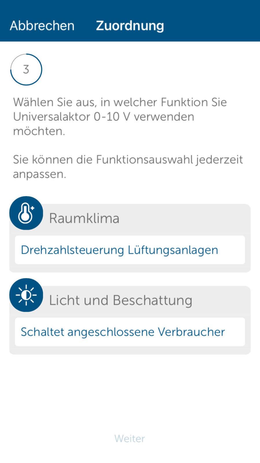 Bild 15: Zuweisung der Steuerungslösung des Universalschaltaktors