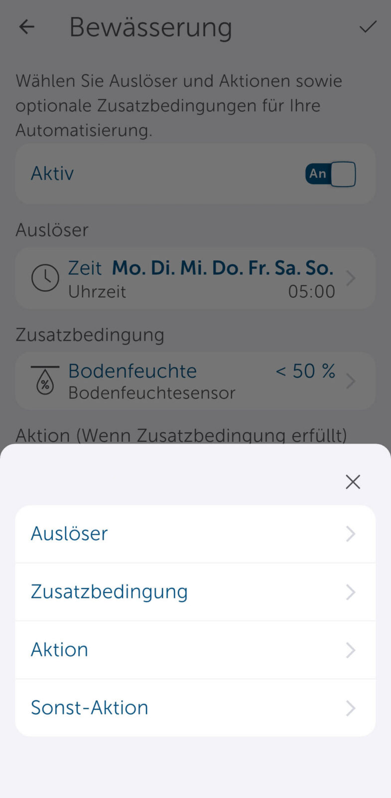 Bild 16: Automatische Bewässerung mit der Homematic IP App einrichten
