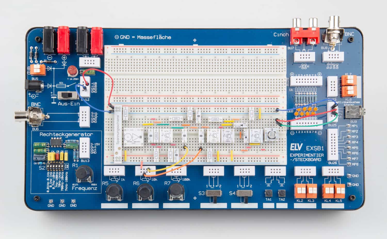 Bild 17. Mikrofonverstärker aufgebaut auf der Experimentierplattform EXSB1