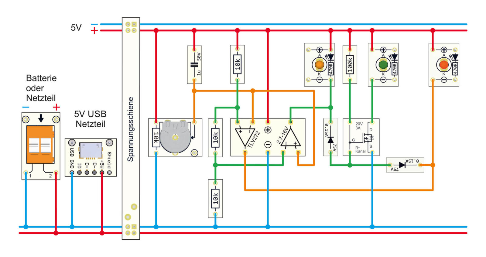Bild 19: Verdrahtungsplan für den Fensterkomparator