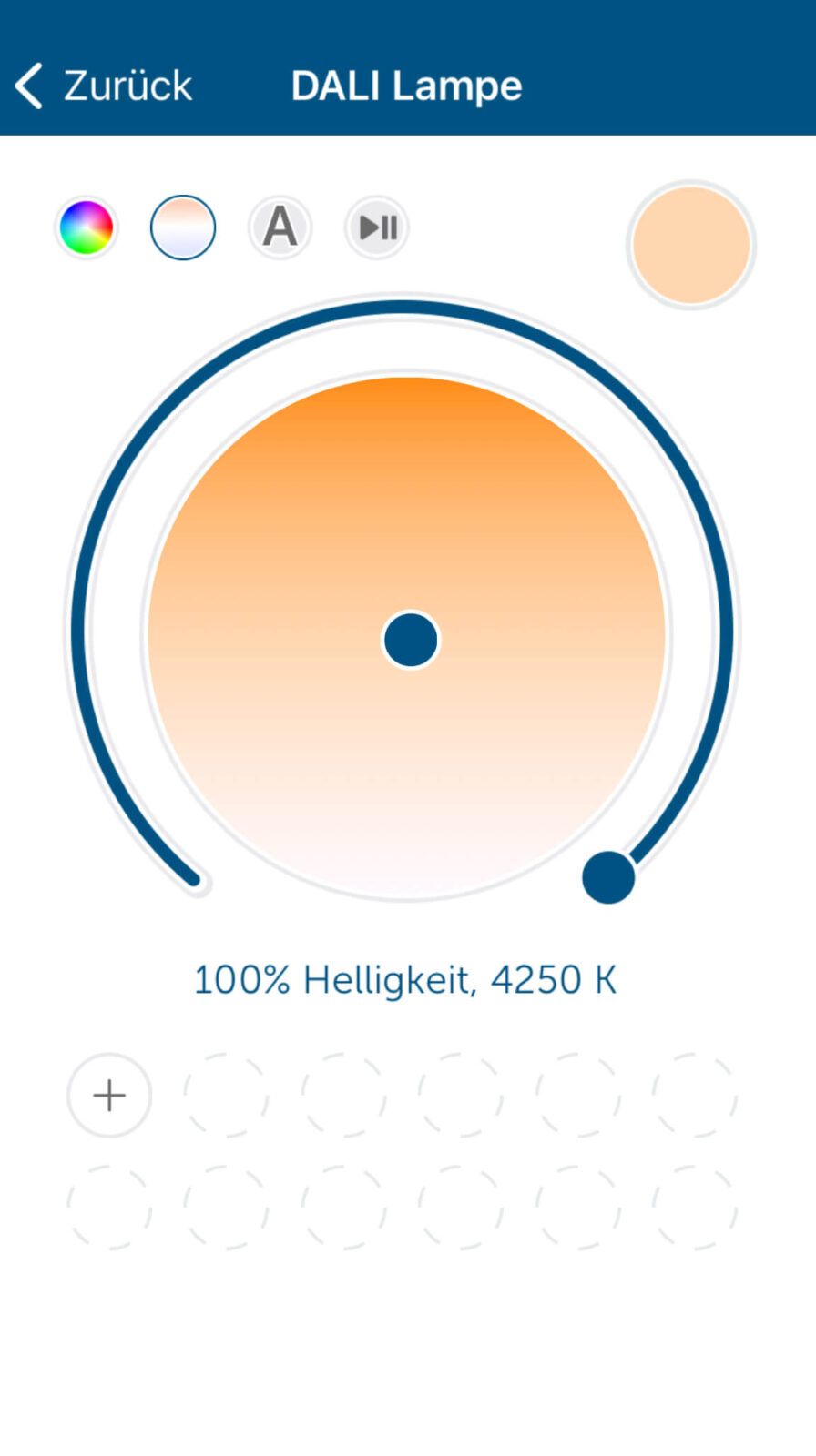 Bild 19: Konfiguration und Bedienung des DALI-Gateways bzw. der Leuchten in der HmIP-App