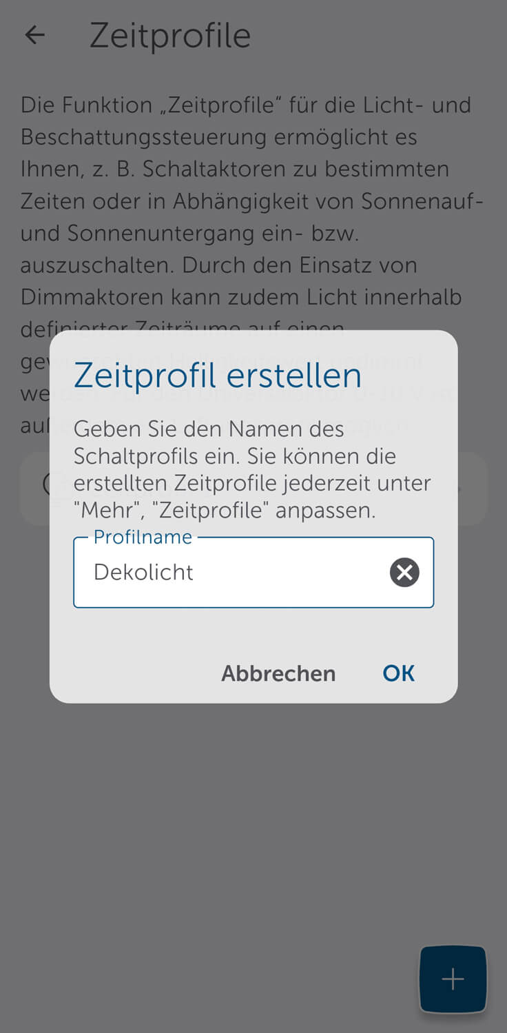Bild 21: Zeitprofil einrichten
