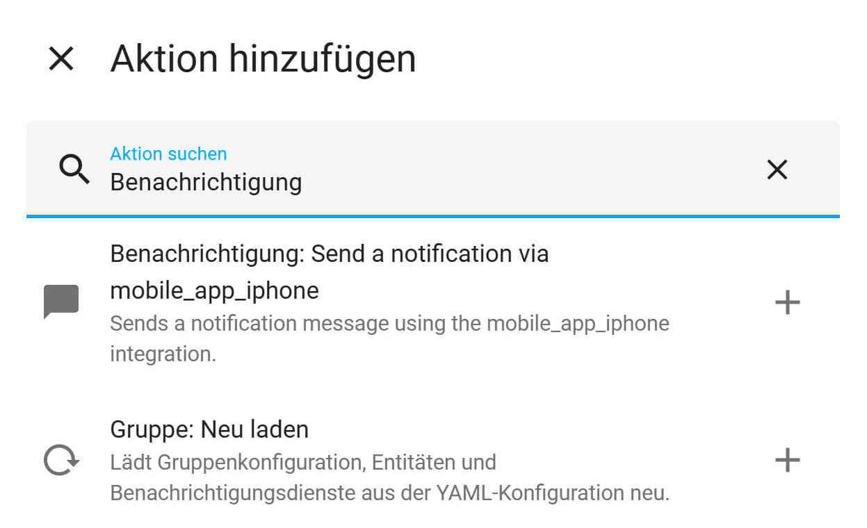 Bild 22: Aktion „Benachrichtigung“ auswählen