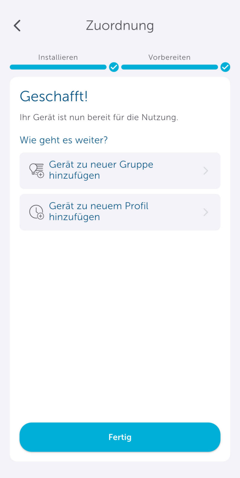 Bild 26: Anlernen abgeschlossen