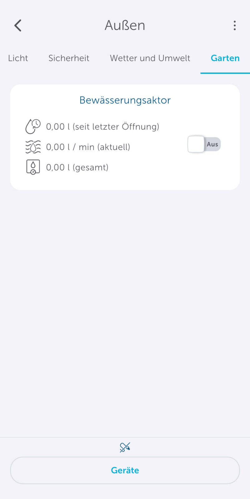 Bild 27: Statusmeldung des Bewässerungsaktors