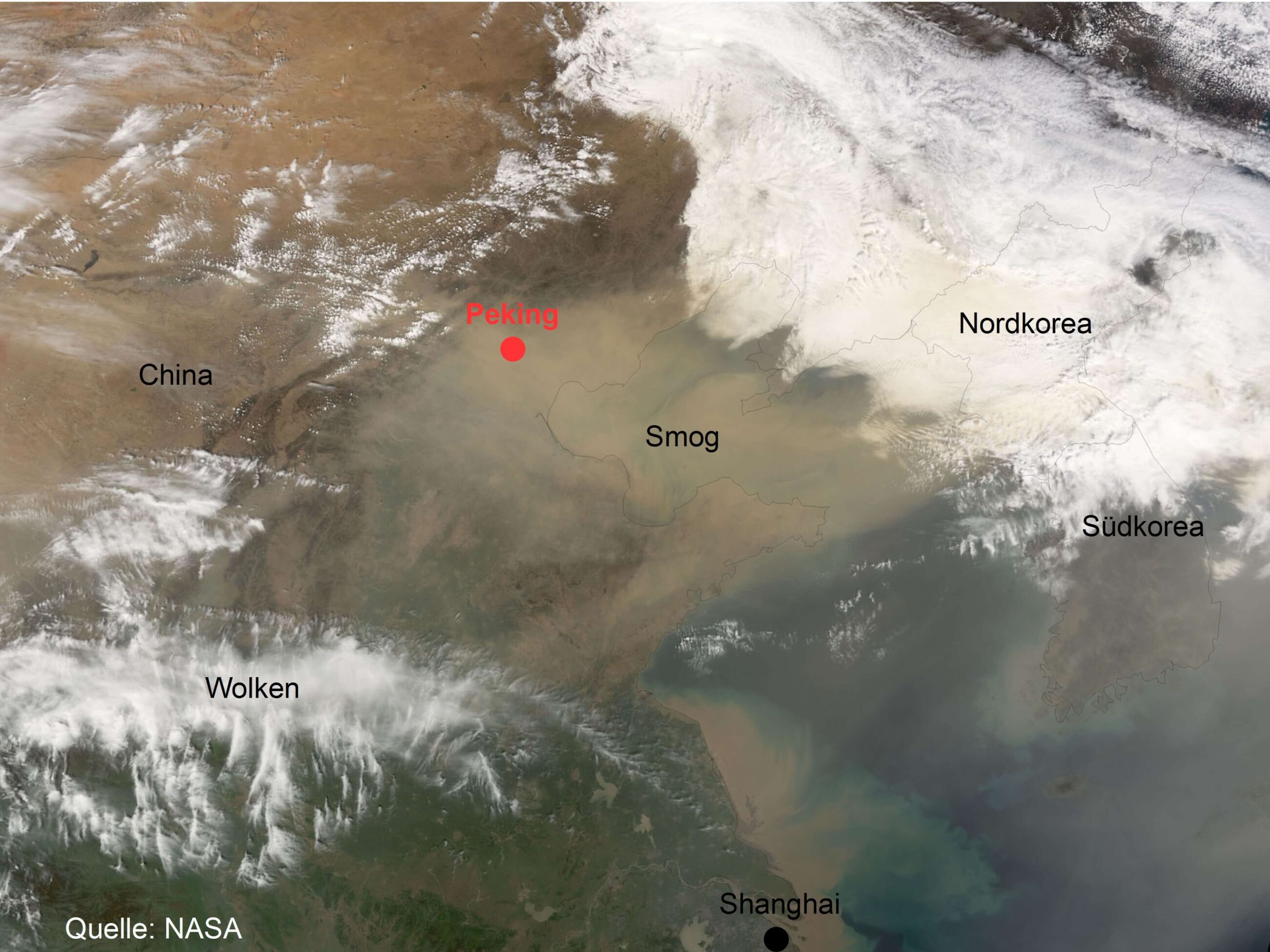 Smogschichten über Peking
