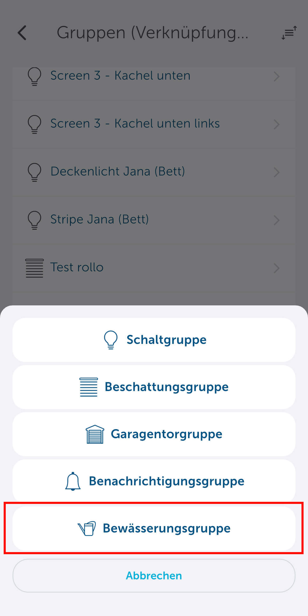 Bild 32: Bewässerungsgruppe erstellen