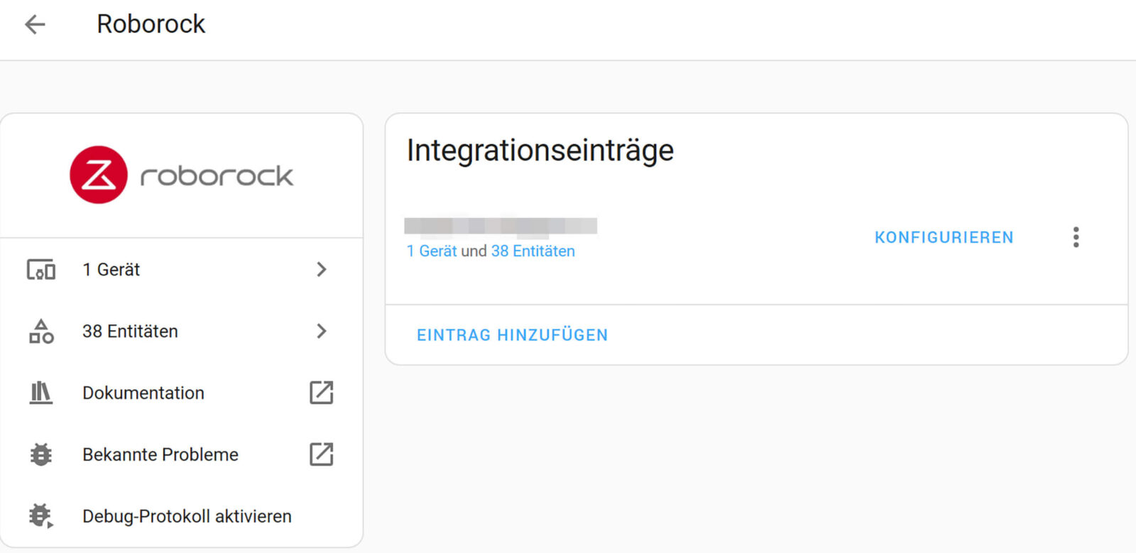 Bild 33: Übersicht der Roborock-Integration