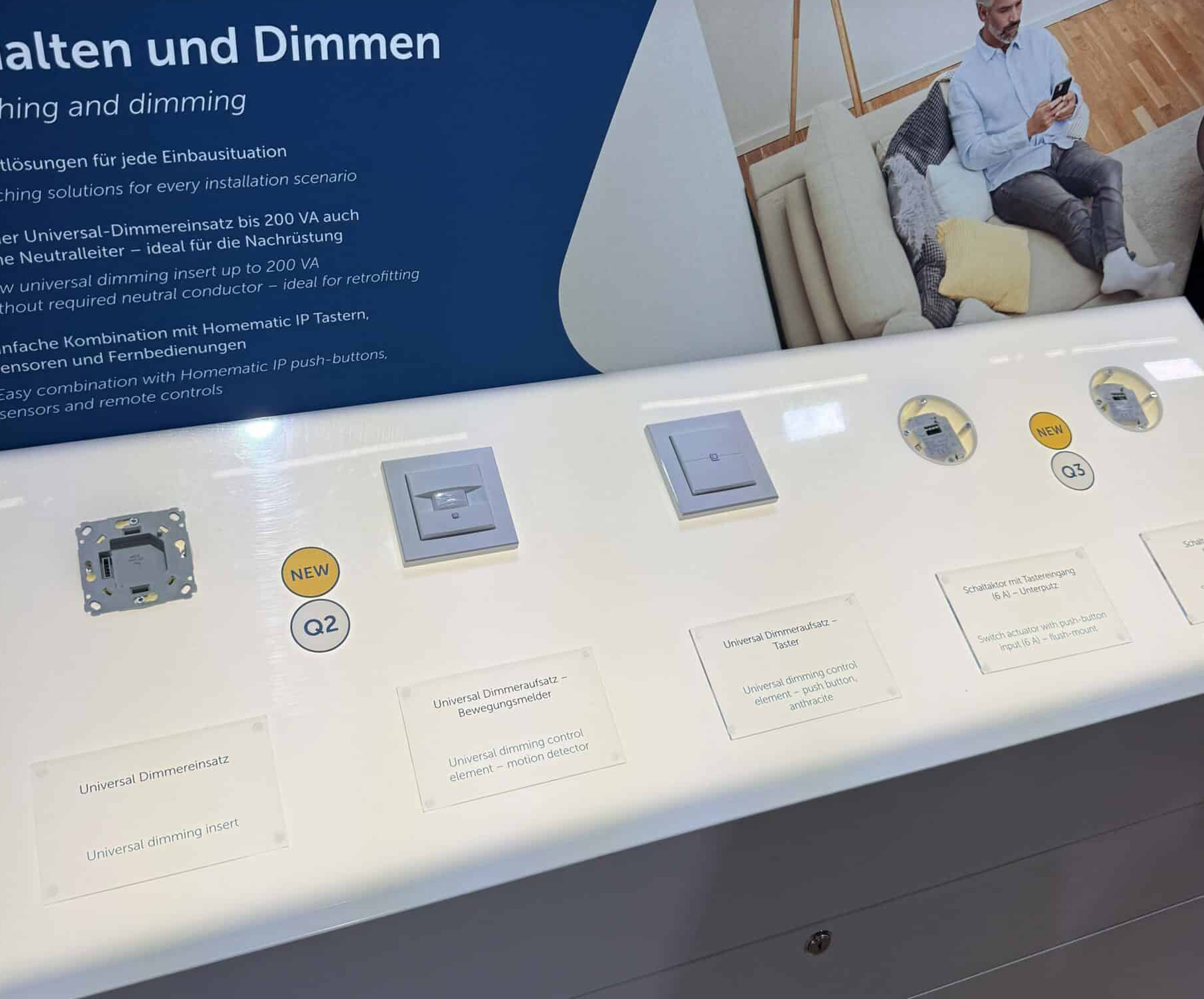 Neu vorgestellte Schalt- und Dimmaktoren u.a. für Betrieb ohne Neutralleiter