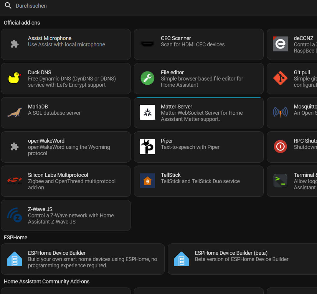 2. Gehen Sie auf „Einstellungen“ → „Add-ons" und dann unten links auf „Add-on Store".