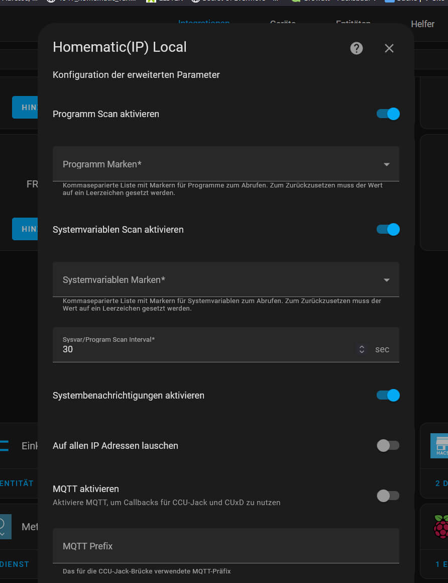 Bild 9: Erweiterte Konfiguration