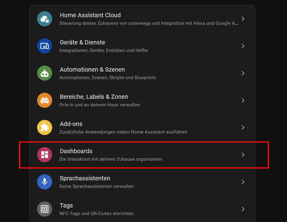 1. Navigieren Sie in die Einstellungen und gehen Sie auf „Dashboards". Die Übersicht der aktuell angelegten Dashboards wird geöffnet.